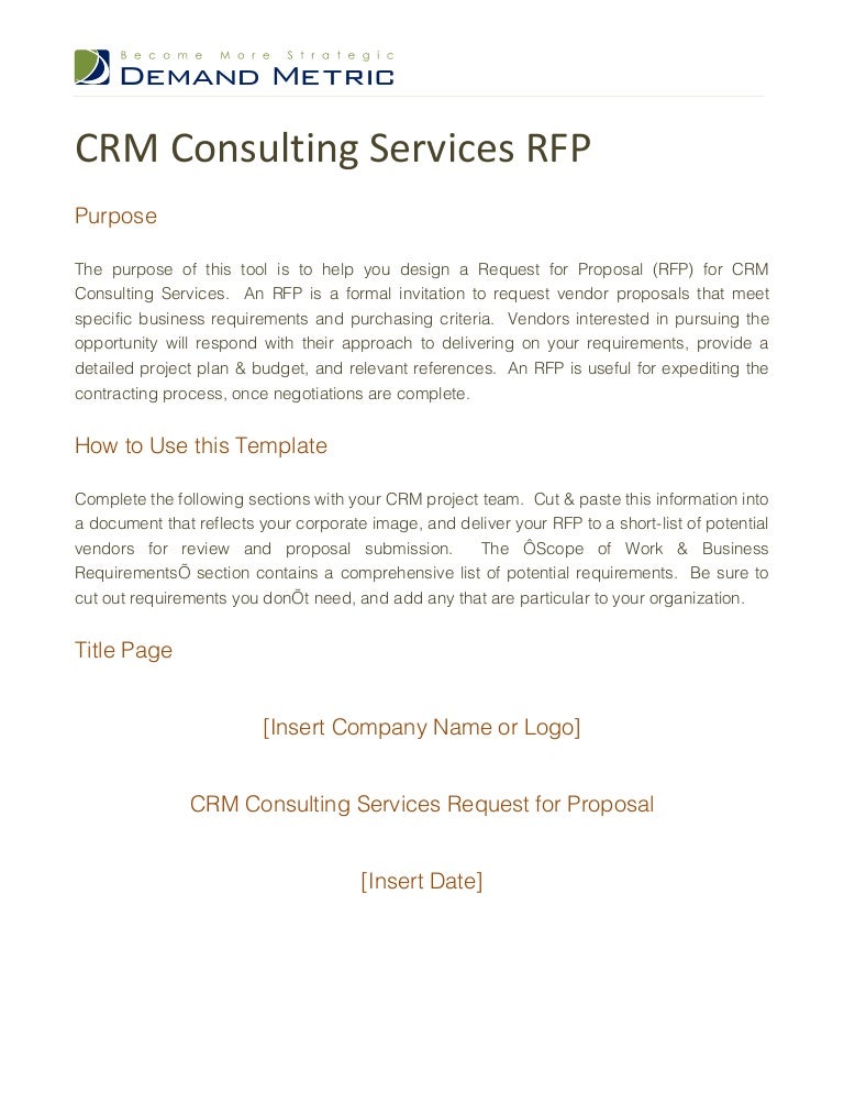 sample rfp for consulting services Proposal for project management consultancy services expression of.