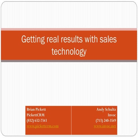 Getting real results with sales technology