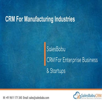Crm for manufacturing industries