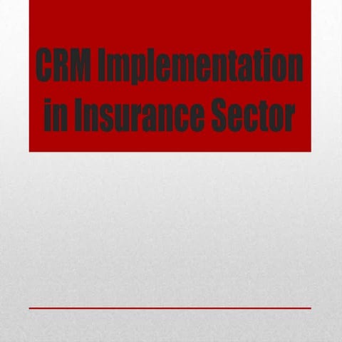 Crm implementation in insurance sector