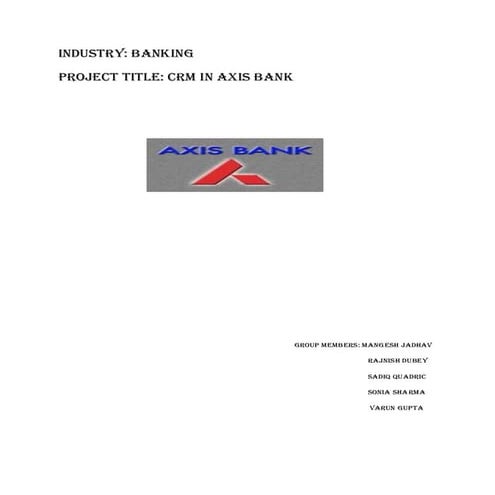 Crm in axis bank  stage 2 mid-review of  the project