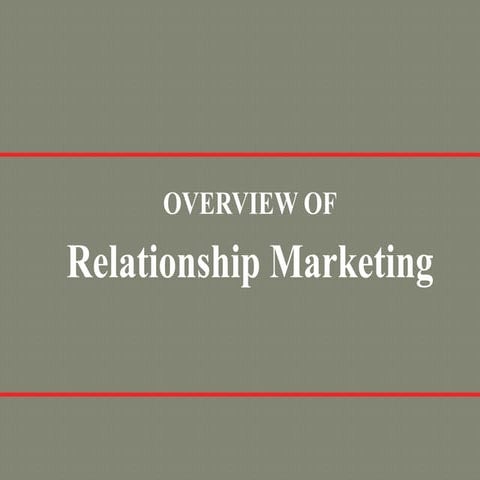 Customer relationship Management o