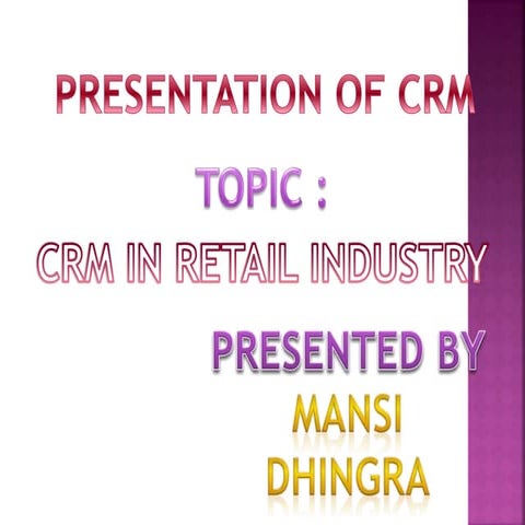 Crm in retail industry
