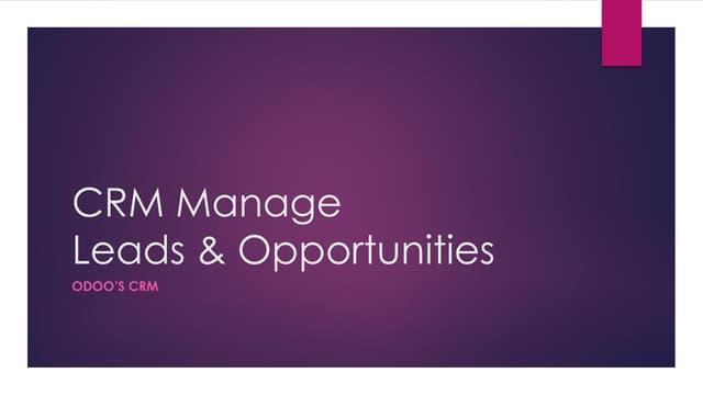Odoo CRM Management