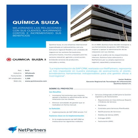 Caso de exito CRM QUIMICA SUIZA