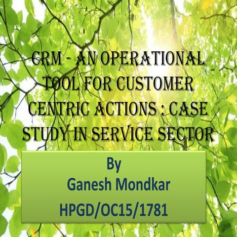 CRM | Operational Tool For Customer Centric Action