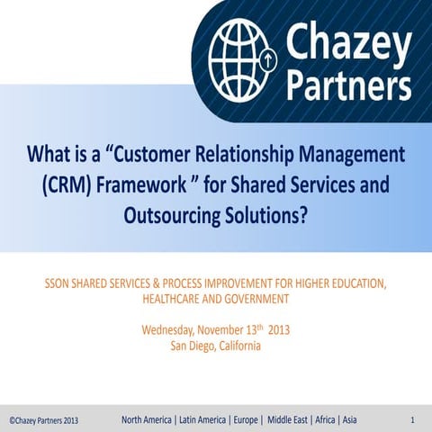 Customer Relationship Managment (CRM) presentation for shared services in the...
