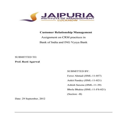 CRM practices in banks