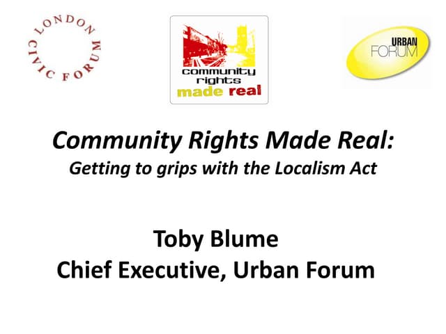 Community Rights Made Real - London 6th Dec 2011