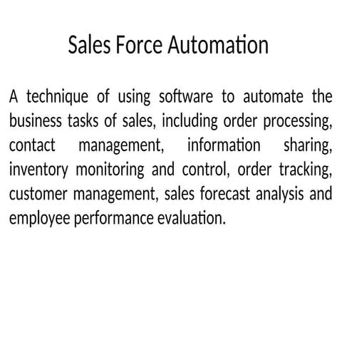 Customer Relationship salesforce automation