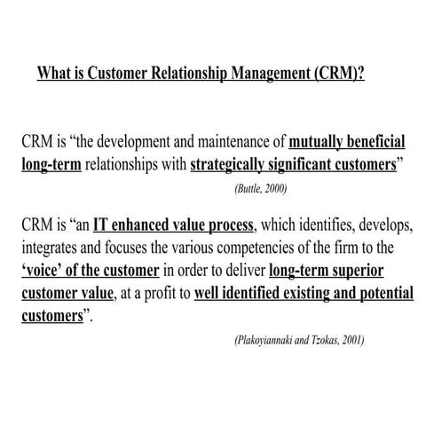 Customer Relationship Management 