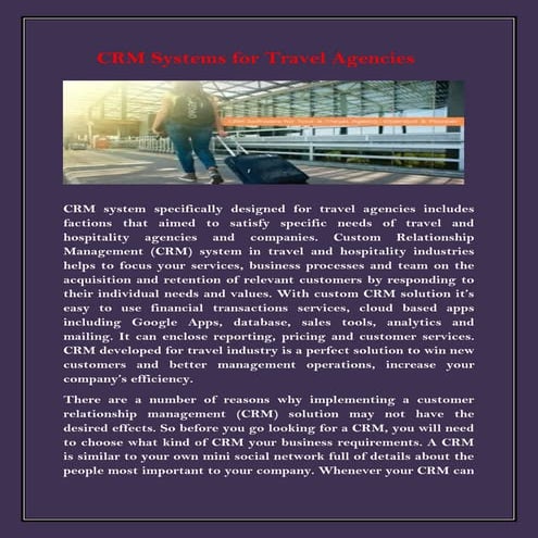 CRM Systems for Travel Agencies