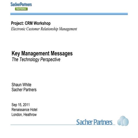 CRM workshop sacher partners