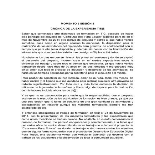 Crónica    momento 5 sesión 3
