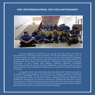 Crónica celebración día do voluntar...