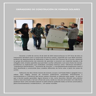 Crónica construción de fornos solares