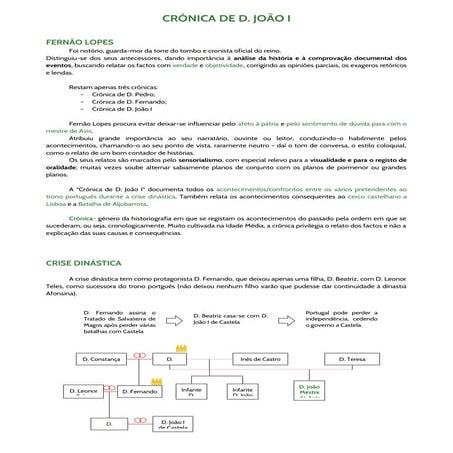 Resumo e análise da obra Crónica de D. João I