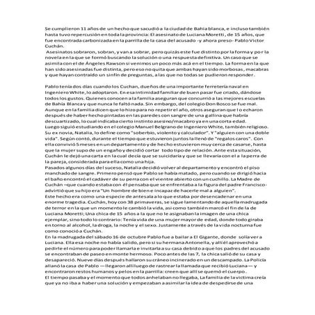 Crónica del caso moretti