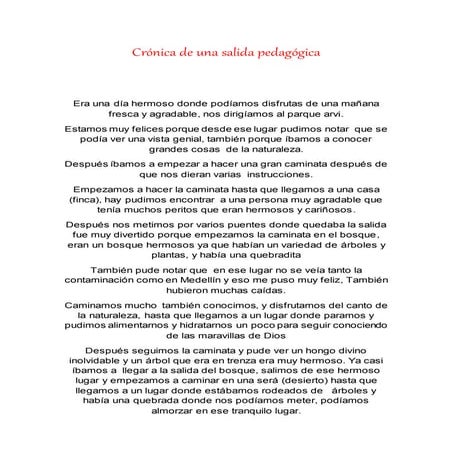 Crónica de una salida pedagógica