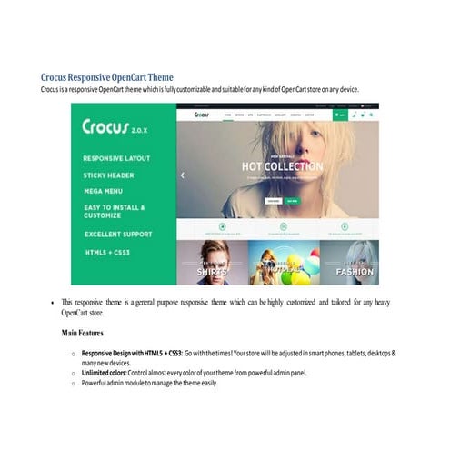 Crocus responsive open cart theme
