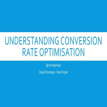 Understanding Conversion Rate Optimisation