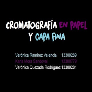 Cromatografía en papel y capa fina