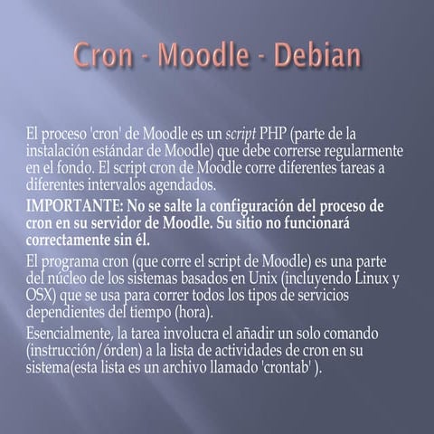 Cron   moodle - debian
