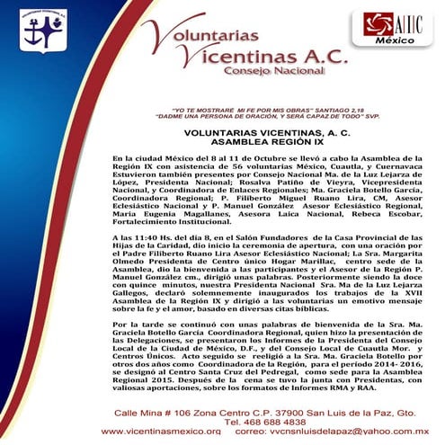 Cronica Asamblea Región 9