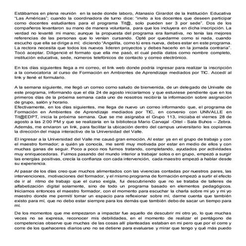 Cronica ángela mancilla grupo 113