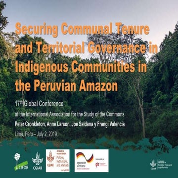 Securing Communal Tenure and Territorial Governance in Indigenous Communities...