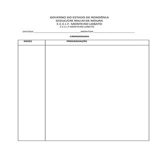 Cronograma - Atividades do Mais Edu...
