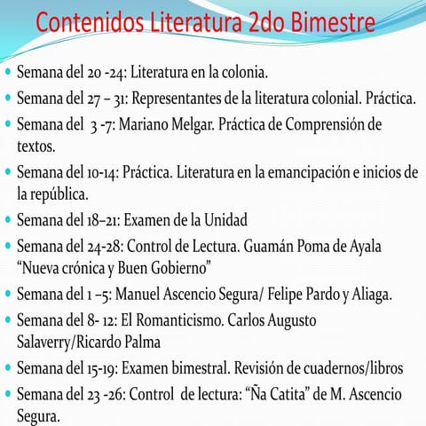 Cronograma de clases