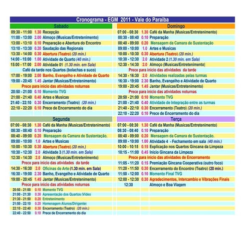 Cronograma egm 2011 final