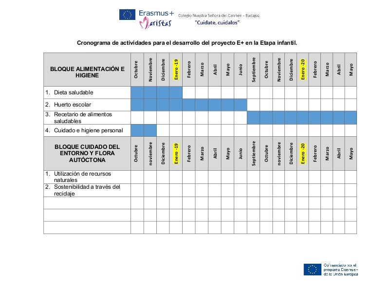 Escolares Cronograma De Actividades Para Niños