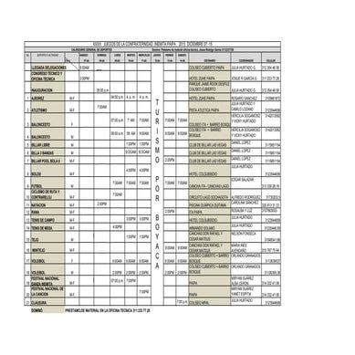 Cronograma General de los XXXIII  Juegos Nacionales de la Confraternidad INEM ITA