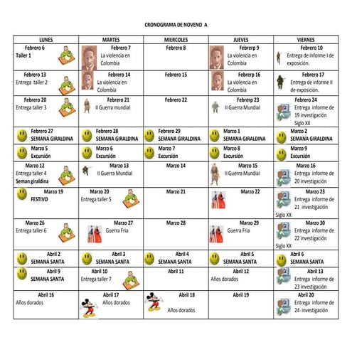Cronograma iii bimestre