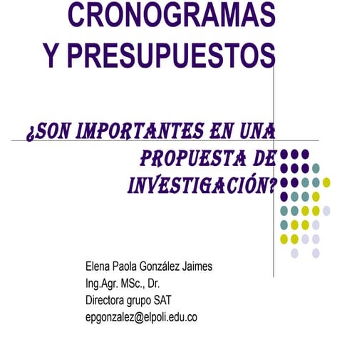 Cronograma y presupuesto