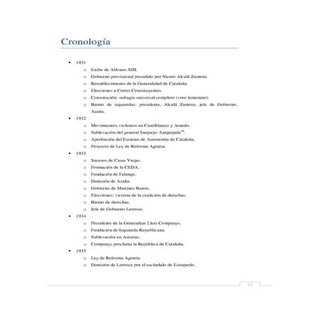 Cronologia II república