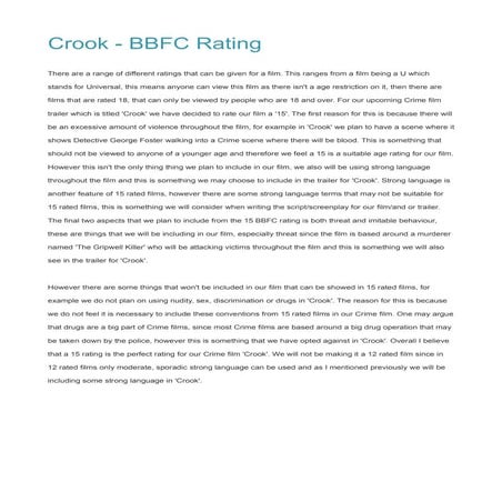 Crook   bbfc rating