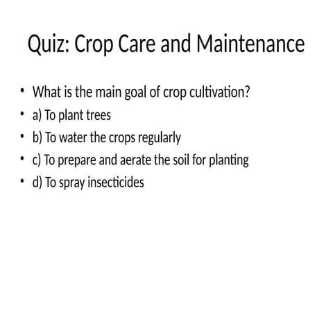 Photo inspiration: Fresh Look at Crop Care Maintenance Quiz Pptx Crop And Care