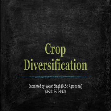 Crop diversification