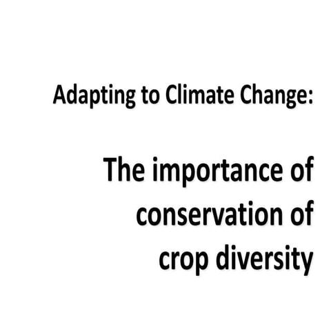 Crop diversity and climate change