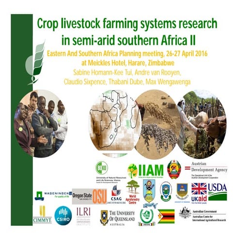 Crop livestock farming systems research in semi-arid southern Africa II