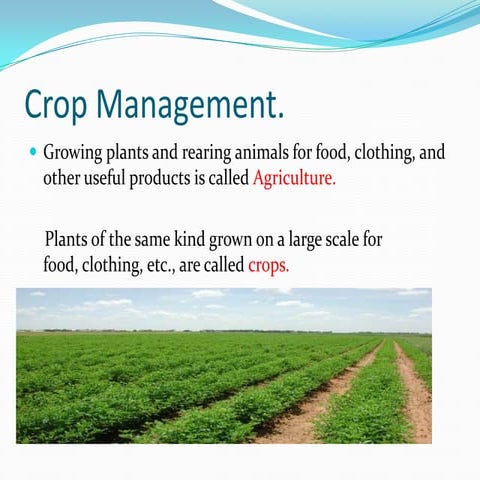 Crop management