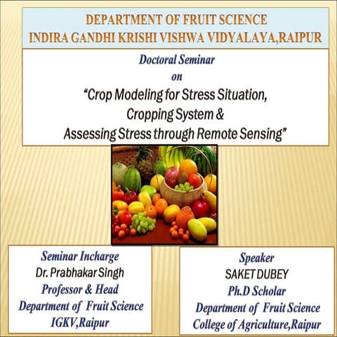 Crop modeling for stress situation