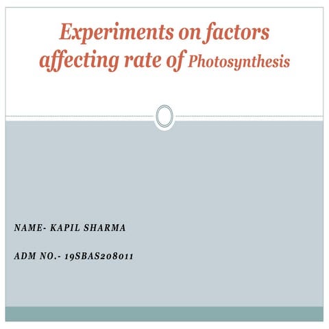  factors affecting rate of Photosynthesis