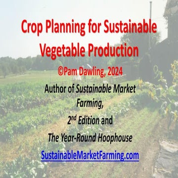 Crop Planningfor Sustainable Vegetable Production 2024 60 min pdf | PDF