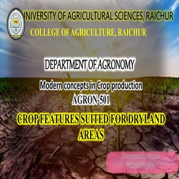 Crop production for dryland crops and their suitability  .pptx