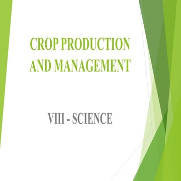 Crop production and management
