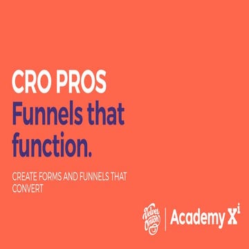 CRO PROS conversion forms and funnel best practice